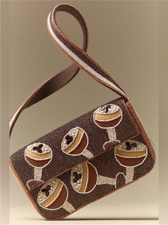 Anthropologie Handbags - Anthropologie The Fiona Beaded Bag: Food & Drink Edition Espresso Martini